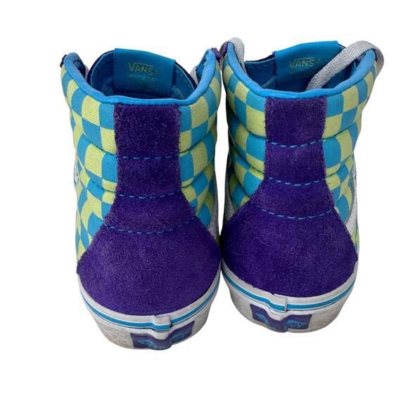 Vans Old Skool Checkers‎ Hi-Top Sneakers Shoes Womens US 6.5 Purple White 500714 - Picture 5 of 14